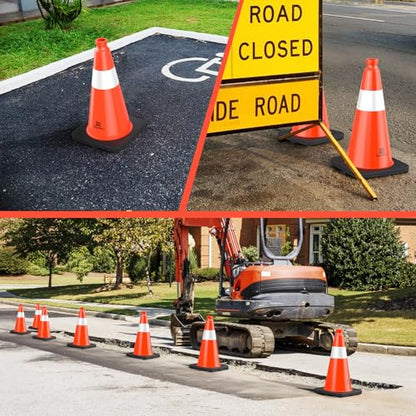 RoadHero Orange Traffic Safety Cones 18 Inch with Weighted Base, 4 Pack - size: 18 INCH
