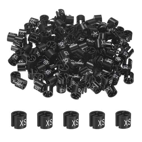 M METERXITY 100-Pack Clothes Hanger Markers, Size XS Garment Tag, Black - color: Black, size: X-Small