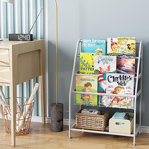aboxoo Kids Bookshelf Toddler Freestanding for Children Room 18 inches Small Toddler Bookcase Toy Organizer White Stable Bookcase Bookstore Library Book Unit Storage for Small Place - color: White, size: Small