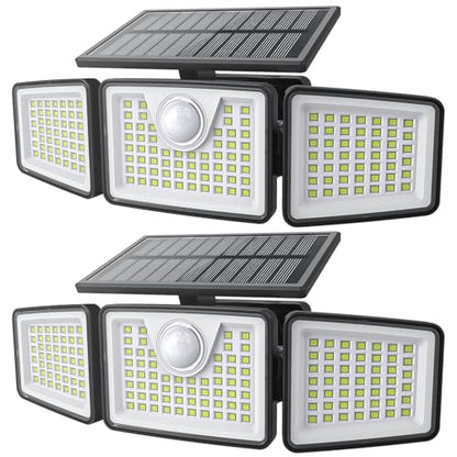 daphino 2500LM Solar Lights, Motion Sensor Outdoor Lights, 3-Head, 2 Pack - size: 3Head-Non-Remote-2 Pcs