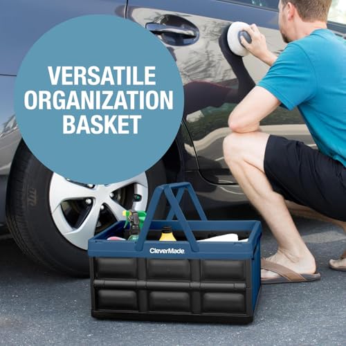 CleverMade Collapsible Basket With Handles, 32L 1 Pack, 35 lb, Ocean - color: Ocean, size: 32l - 1 Pack