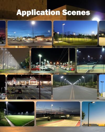 YXL LED Parking Lot Shoebox Light with Dusk to Dawn Photocell, 21000LM 5000K Daylight Arm Mount, IP65 Waterproof Area Light for Parking Lot Sports Stadium 150W 33Pack - size: 150W Arm 33Pack