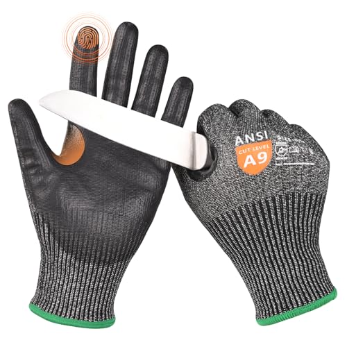 Donfri Level 9 Cut Resistant Work Gloves, Reinforced Thumb - size: X-Large