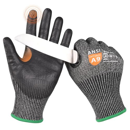 Donfri Level 9 Cut Resistant Work Gloves, Reinforced Thumb - size: X-Large