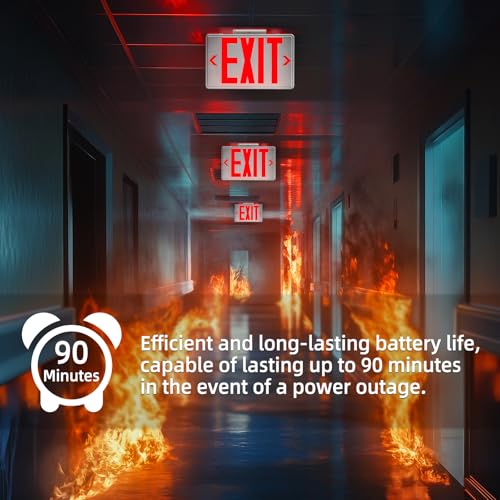 Universal Red Light LED Exit Sign OSHA Commercial, 1 Pack - color: White Housing+Red Letter, size: 1 Pack
