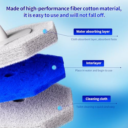 60PCS Toilet Bowl Cleaner Wand Refills Compatible with CLOROX. Disposable Toilet Brush Refills. Bathroom Cleaning. Disposable Toilet Bowl. High-Density Disposable Toilet Brush Scrubber - style: 60 refflls（Without handle）