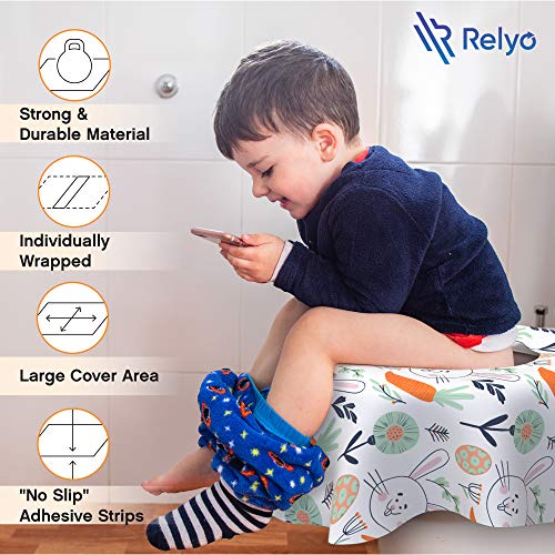 Relyo Disposable Toilet Seat Cover for Travel, Kids, 20 Pack, Bunny - color: Easter Bunny