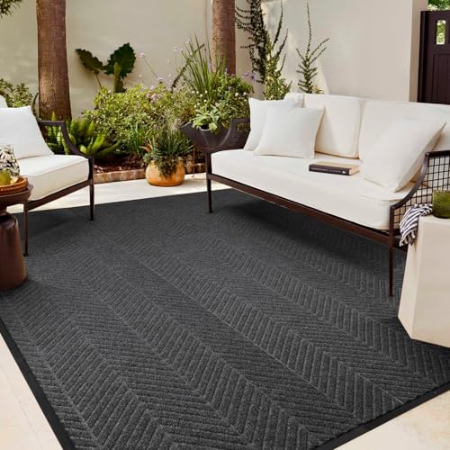 Front Door Mat Indoor Outdoor Entrance, 4' x12' Heavy Duty Doormat Entryway - color: Dark Grey, size: 12' x 4' (Rectangular)