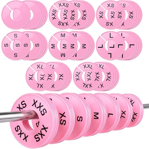 EBOOT 40 Pcs Clothing Size Dividers Closet Size Divider Hanger, Pink - color: Pink