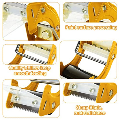Acrux7 2 PCS 2 Inch Packing Tape Gun, Rapid Replace Packing Tape Dispenser Guns with Ergonomic Grip, Handheld Tape Gun Dispenser Heavy Duty Tapes Sealing Cutter for Carton Packaging, Boxes Sealing