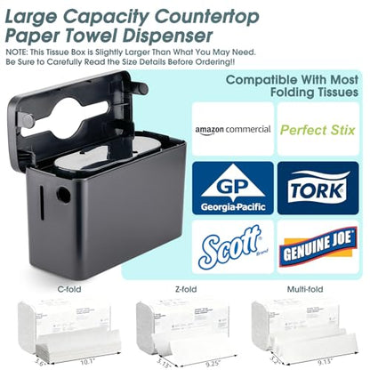 Multifold Paper Towel Dispenser Countertop, Black