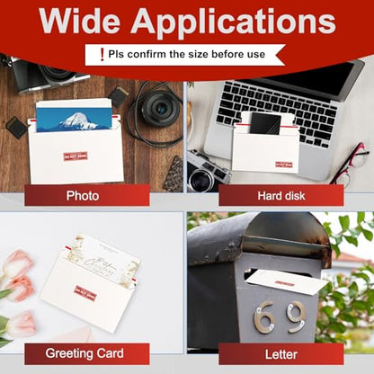 100 Pack Card Shipping Envelopes - 7 x 4.35 Inches Rigid Mailers Trading Card Mailers for Shipping,Self Seal White Cardboard Envelopes for Semi-Rigid Sleeves,Document,Coins,Stamps