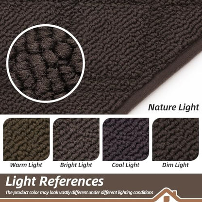 BEQHAUSE Dirt Trapper Door Mat 24" x 36" Non-Slip Washable, Brown - color: Brown, size: 24" X 36" (Rectangular)
