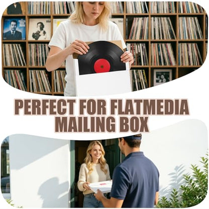 Vinyl Record Shipping Boxes, 30 Pack, 12.6x12.6x0.39 Inch
