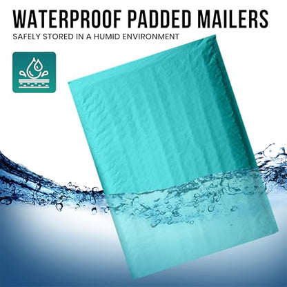 Levex - #000 4" x 8" [150 Pack] Teal Poly Bubble Mailers, Padded Envelope Mailers, Packing Envelope & Mailing Bags for Shipping - color: Teal, size: #000 - (4" x 8")