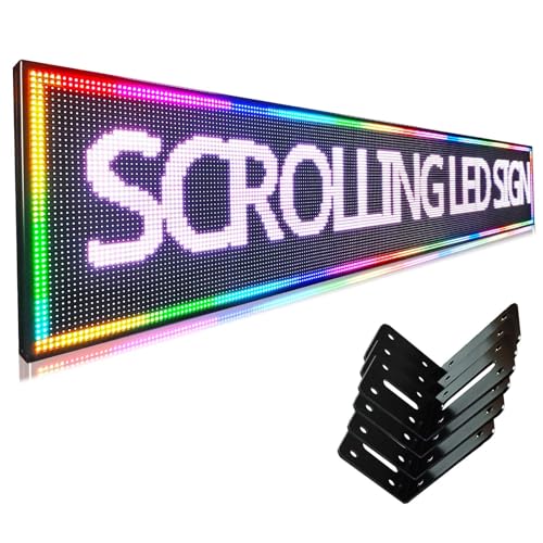 Programmable Scrolling Led sign Outdoor Digital Open Neon P10 115''x20'' - size: P10 115''X20''