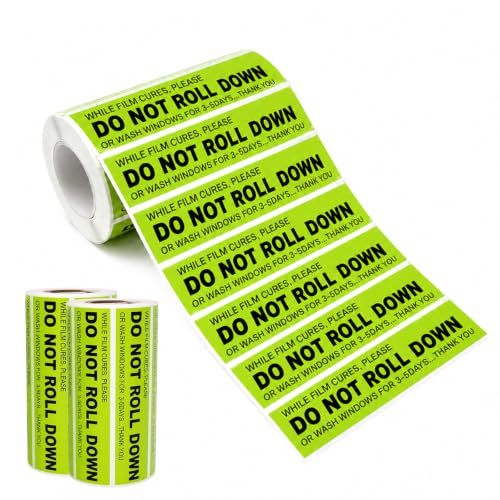 300 PCS Do Not Roll Down Car Sticker, Eye-Catching Auto Window Tint Sticker Waterproof Warning Label, Universal Self-Adhesive Window Film Caution Decal for Most Vehicles - color: 3 Pcs