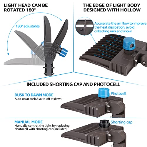 LEONLITE 150W LED Parking Lot Light, 1-10V Dimmable, 20,250lm UL & DLC - size: 21 Inch