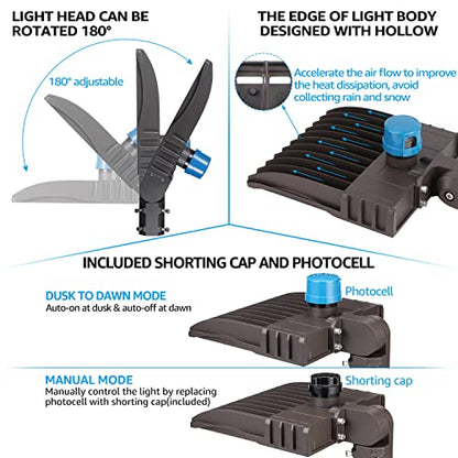 LEONLITE 150W LED Parking Lot Light, 1-10V Dimmable, 20,250lm UL & DLC - size: 21 Inch