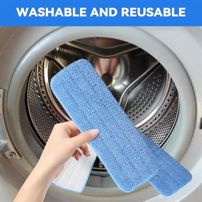 12" Microfiber Pad for Rubbermaid Commercial 12 Inch Mop Head - 8 Pack Replacement Wet & Dry Commercial Reusable Cleaning Mop Refills Fit for Any Microfiber Flat Mop System 12" - color: Blue-12inch-8pack