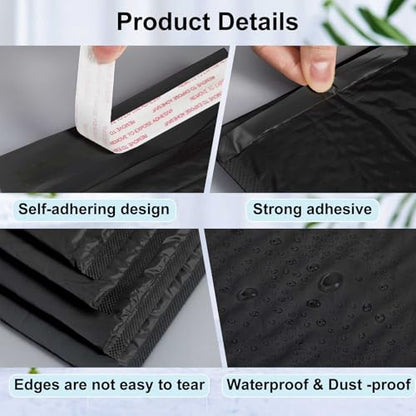 Henoyso 30 Pcs Bubble Poly Mailers Padded Envelopes,Black,10 X 14 Inches - color: Black, size: 10 x 14 Inches