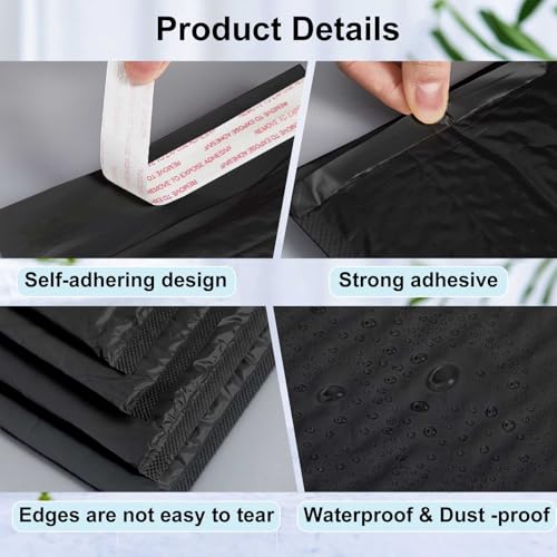 Henoyso 30 Pcs Bubble Poly Mailers Padded Envelopes,Black,10 X 14 Inches - color: Black, size: 10 x 14 Inches