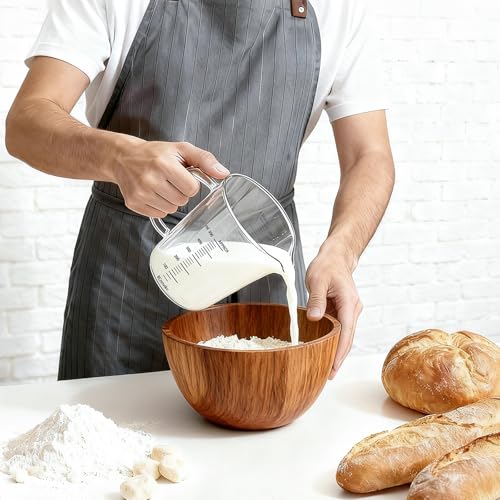 BCnmviku Glass Measuring Cups High Borosilicate 500ML 2CUPS [Insulated Handle | V-Shaped Spout]For Prepping Baking and Cooking Preheated Oven Dishwasher Freezer and Microwave Safe - size: 500ml