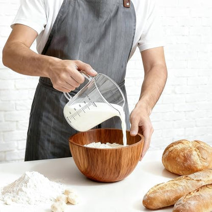 BCnmviku Glass Measuring Cups High Borosilicate 500ML 2CUPS [Insulated Handle | V-Shaped Spout]For Prepping Baking and Cooking Preheated Oven Dishwasher Freezer and Microwave Safe - size: 500ml