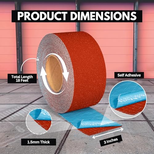 DuraMark RPT-750 Reflective Pavement Marking Tape, Red, 3 in x 18 ft Roll - color: Red, size: 3 Inch x 18 Ft