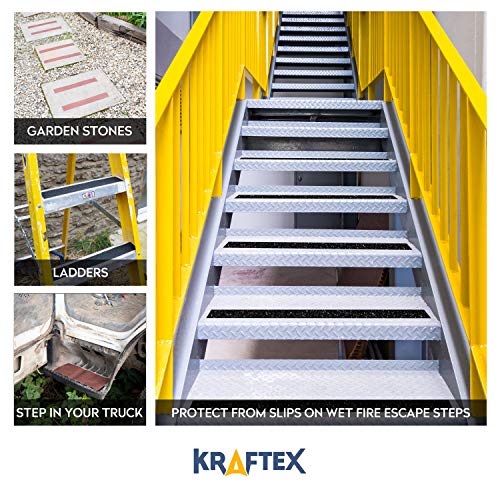 Kraftex Grip Tape [4" x 30ft, Brown] Anti Slip Tape for Stair Runners, Wooden Steps, Stair Nosing, Indoor Stairs, Outdoor Stair Treads, Skateboard