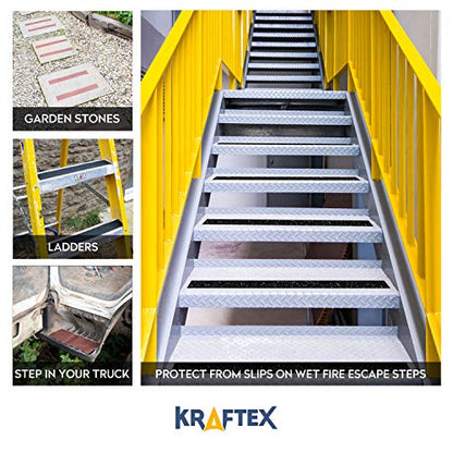 Kraftex Grip Tape [4" x 30ft, Brown] Anti Slip Tape for Stair Runners, Wooden Steps, Stair Nosing, Indoor Stairs, Outdoor Stair Treads, Skateboard