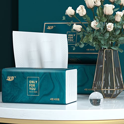 8 Packs Disposable Facial Tissue, Toilet Paper, Native Wood Pulp Fiber Material, Soft Facial Napkin, White Facial Paper Tissue, 4-Ply, 400 Sheets per Pack