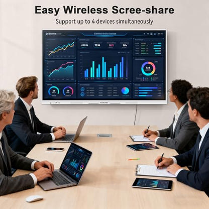 Smart Board for Classroom, 65" 8+128 GB Interactive Smartboard Built-in Android OS & Open App Ecosystem - 4K Touchscreen Electronic Digital Whiteboard for Home Office School Studio - size: 65” Android