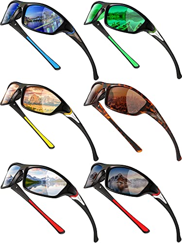 Frienda 6 Pack Polarized Sport Sunglasses for Men Outdoor - color: Vibrant Colors