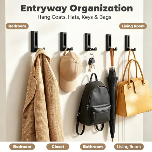 Foldable Wall & Folding Coat Hooks, Backpack Hooks for Wall