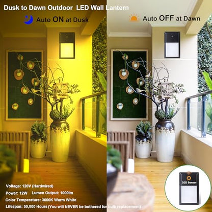 LIT-PaTH Outdoor Wall Light Fixture, Aluminum, LED 3000K, Black, 1 Pack - color: 3000K Black, size: 1-pk d2d