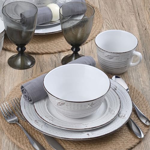 Pfaltzgraff Trellis Coastal 16-Piece Dinnerware Set, Service For 4, White - color: Coastal White