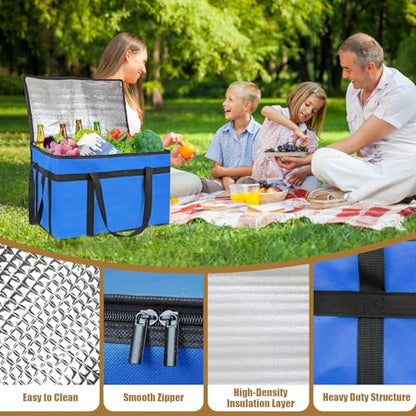 PEASUG Insulated Food Delivery Bag, XXXL Catering Bag for Keep Food Warming - color: Blue, size: XXX-Large