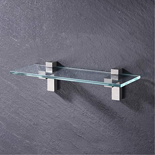 AWEN 4pcs Solid Metal Adjustable Wood/Glass Shelf Bracket Wall Mount, Shelf Holders，3-28mm Thick Adjustable Shelf Bracket, 25lbs Load，Brushed Nickel (Pack of 2) - size: Brushed Nickel-4PCS (Pack of 2)