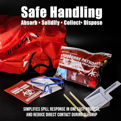 EVERLIT CARE Bodily Fluid Cleanup OSHA Compliant Bloodborne Pathogens Spill Kit Body Protection PPE from Exposure to Blood Vomit and Other potentially infectious Materials
