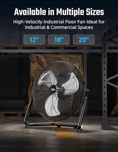 Simple Deluxe Comfort Zone Cradle Floor Fan, 12 Inch 3-Speed High Velocity, 230 Degree Adjustable Tilt, All-Metal, Carry Handle, Rubber Feet,Ideal for Home, Bedroom & Office, Black, 2 Pack - size: 12 Inch, style: 2 Pack