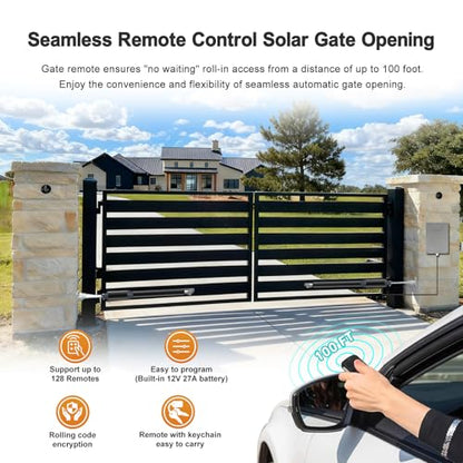 C01-L Smart Automatic Gate Openers Kit, App Compatible Dual Swing Gate Opener-Up to 14ft Long or 440lb Per Arm, Electric Gate Opener for Driveway Dual Swing Gate with Gate Remote and More