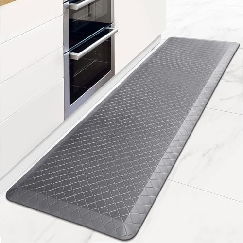 HappyTrends Kitchen Floor Mat - 4/5 Inch Thick Anti-Fatigue Kitchen Rug - color: Grey, size: 72"L x 22"W x 0.8"Th