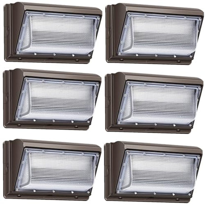 ledmo 120W LED Wall Pack Light Outdoor 6 Pack Exterior Commercial Lighting Fixture Waterproof Wall Mount for Parking Barn Warehouse Shop - size: 6 Pack Non Photocell