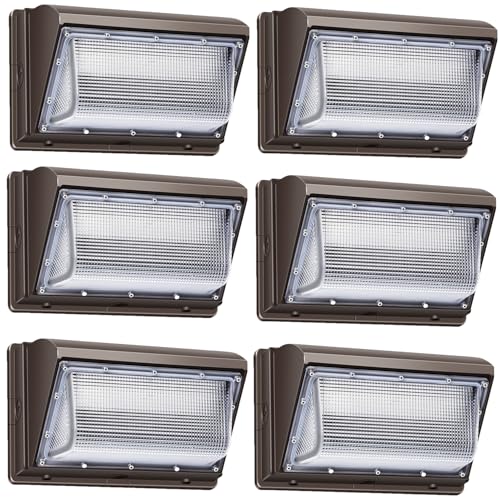 ledmo 120W LED Wall Pack Light Outdoor 6 Pack Exterior Commercial Lighting Fixture Waterproof Wall Mount for Parking Barn Warehouse Shop - size: 6 Pack Non Photocell