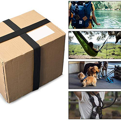 JIAKAI 1 Inch Wide 10 Yards Nylon Webbing Strap，Polypropylene Straps for Bags, Hammocks, Outdoor Climbing and DIY Making Luggage Strap, Pet Collar, Backpack Repairing（Black） - size: 1Inch