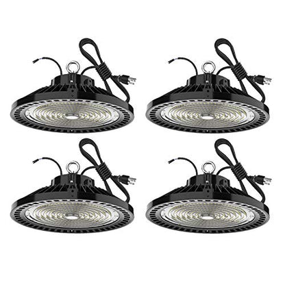 UFO 150W Led High Bay Shop Light Bulb 5000k,Dimmable 22500 Lumens (600W HID/HPS Equivalent) Bright White, Industrial Highbay Warehouse Light Fixtures, AC 90-277V Waterproof IP65 4Pack