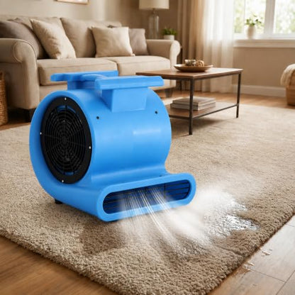 Commercial 1 HP Air Mover Fan for Water Damage Restoration,4000 CFM Industrial Carpet Dryer, Blower Fans,3-Speed Floor Fan with Daisy Chain - size: 1hp