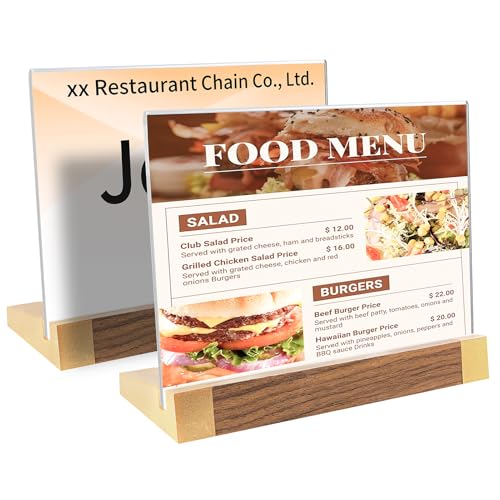 LIANHELILAI Acrylic Sign Holder 5X7, L-Shape Horizontal 2 Pack for Tabletop - size: 7*5 Inch