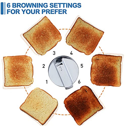 CUSIMAX 2 Slice Stainless Steel Toaster with Digital LED Display, Silver - color: Silver Stainless Steel, size: 2 Slice
